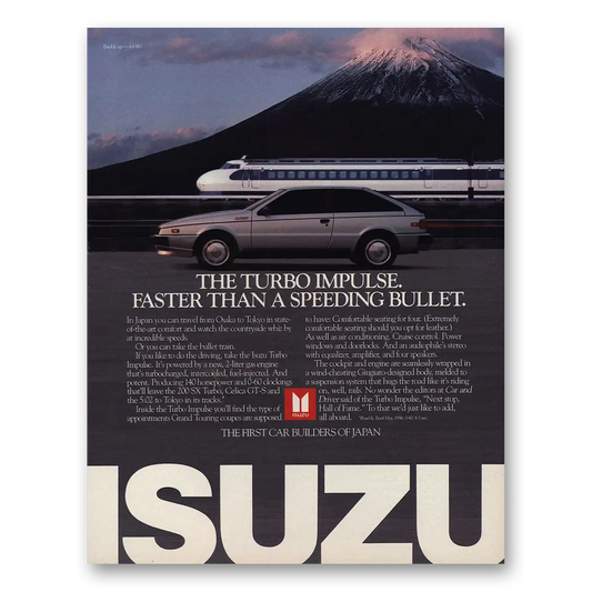 1986 Isuzu Impulse Faster Than Speeding Bullet Vintage Magazine Print Ad