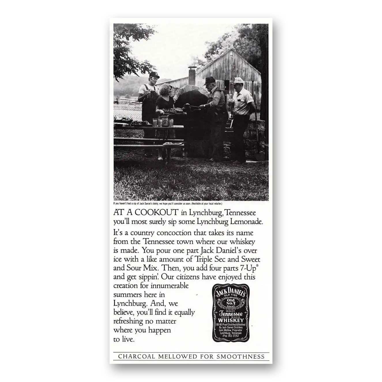 1986 Jack Daniels Cookout in Lynchburg Tennessee Vintage Magazine Print Ad