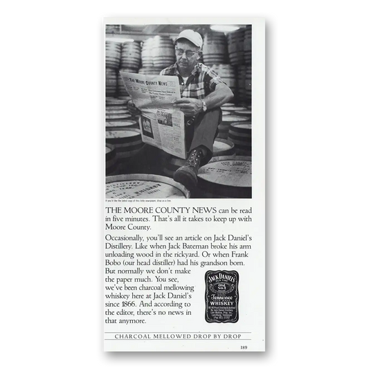 1986 Jack Daniels Moore County News Vintage Magazine Print Ad