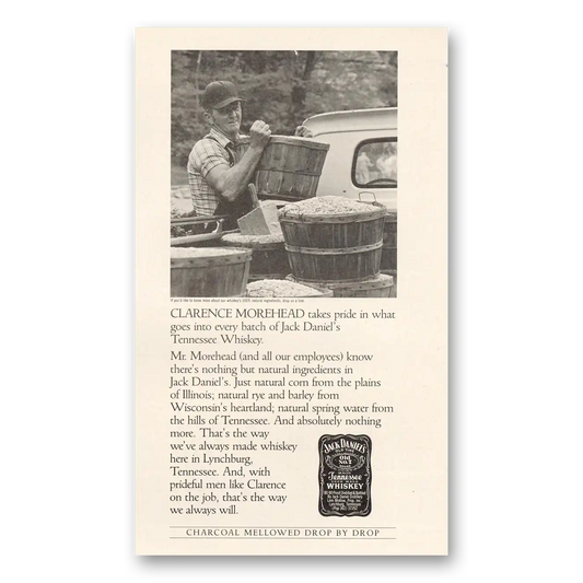 1986 Jack Daniels Clarence Morehead Takes Pride Vintage Magazine Print Ad