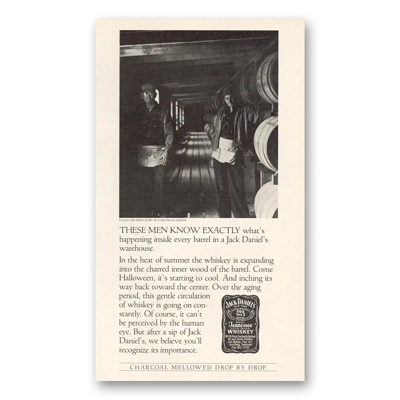 1986 Jack Daniels These Men Know Exactly Vintage Magazine Print Ad