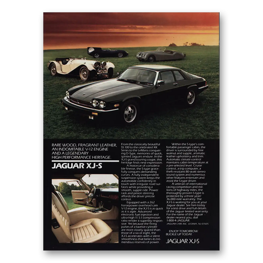 1986 Jaguar XJS Rare Wood Fragrant Leather V12 Vintage Magazine Print Ad