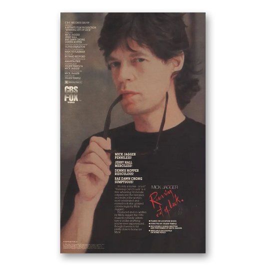 1986 Mick Jagger Promo Running Out of Luck Vintage Magazine Print Ad