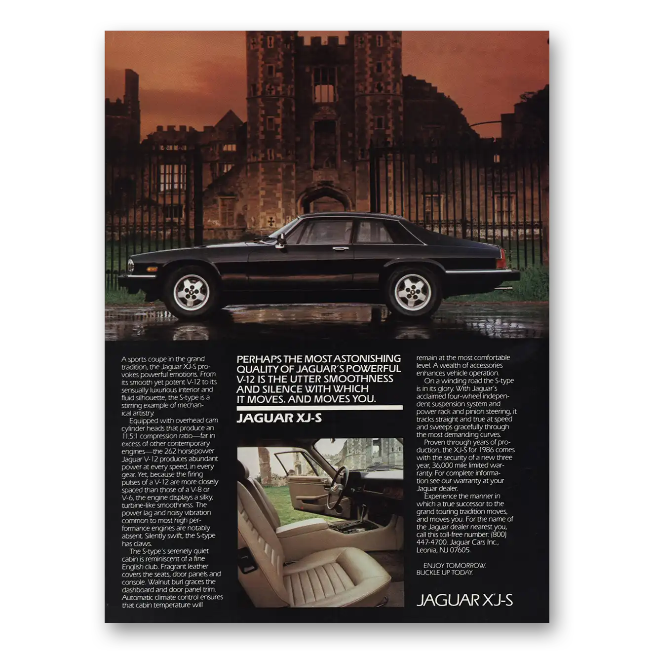 1986 Jaguar XJS Perhaps the Most Astonishing Quality Vintage Magazine Print Ad