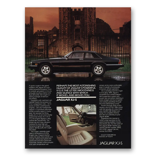 1986 Jaguar XJS Perhaps the Most Astonishing Quality Vintage Magazine Print Ad