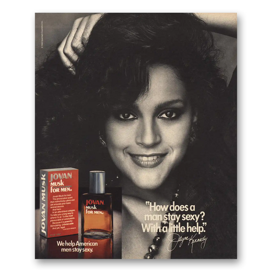 1986 Jovan Musk for Men Jayne Kennedy Vintage Magazine Print Ad