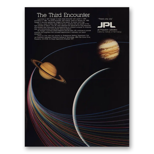 1986 JPL Jet Propulsion Lab Third Encounter Vintage Magazine Print Ad