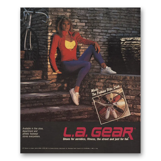 1986 LA Gear Shoes Fashion Bike Look Vintage Magazine Print Ad