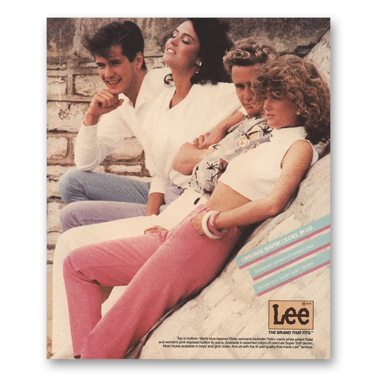 1986 Lee Jeans Mens Womens Rider Jeans Vintage Magazine Print Ad