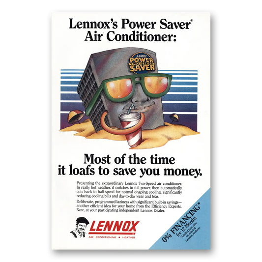 1987 Lennox Air Conditioning Power Saver Air Conditioner Vintage Magazine Print Ad