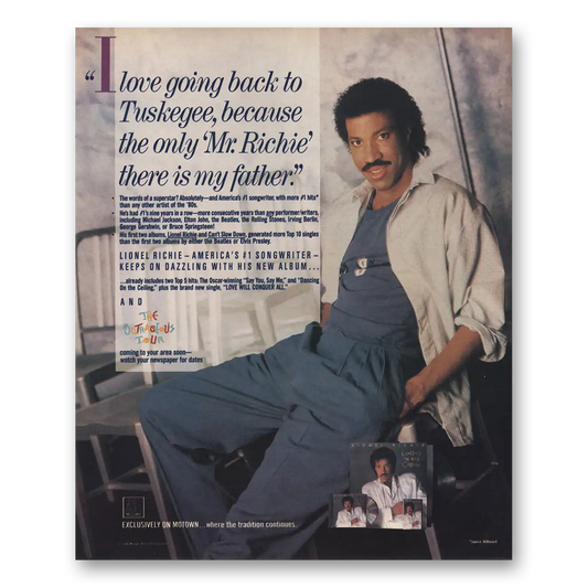 1986 Lionel Ritchie Dancing On the Ceiling Vintage Magazine Print Ad