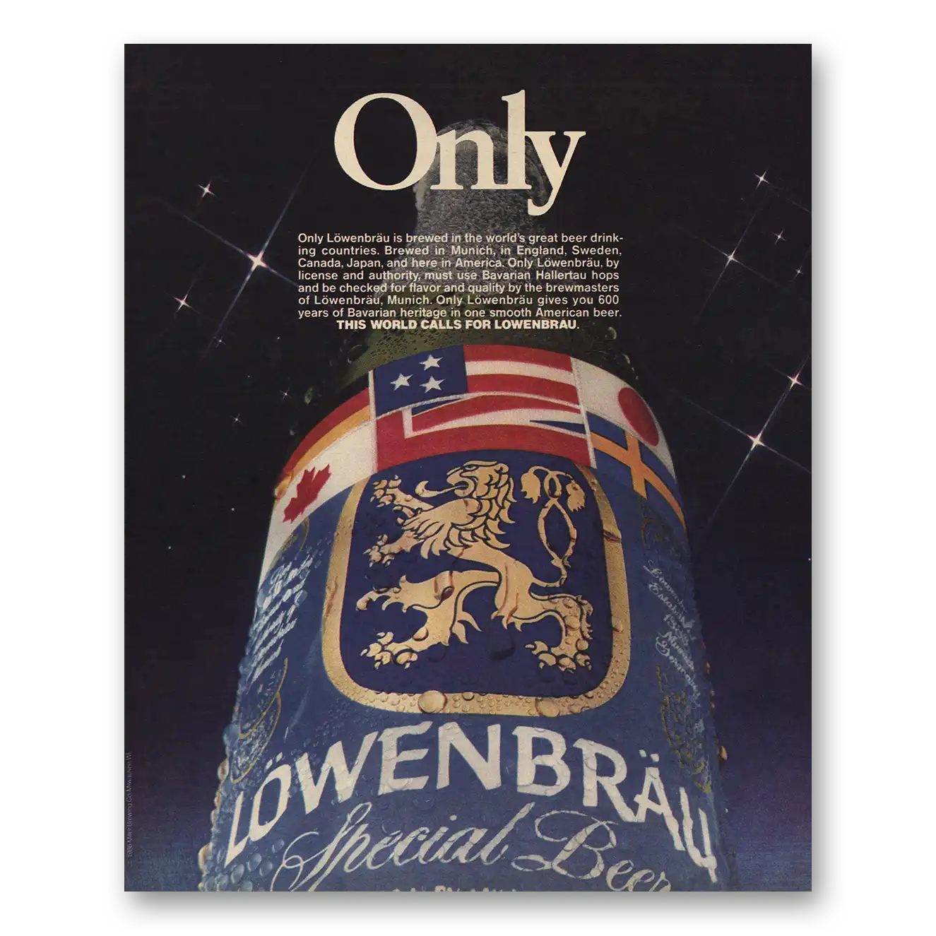 1986 Lowenbrau Beer Beer Only Brewed In Worlds Great Beer Drinking Vintage Magazine Print Ad