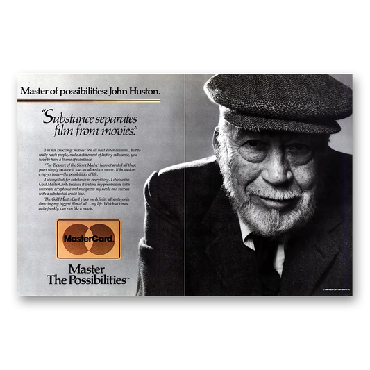 1986 Mastercard John Huston Vintage Magazine Print Ad