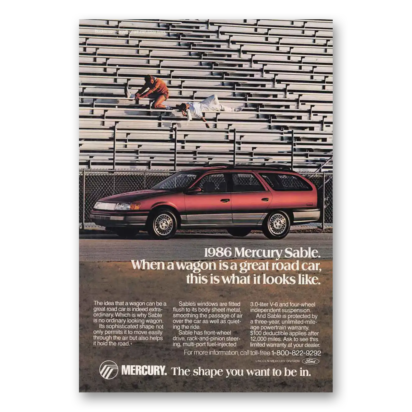 1986 Mercury Sable When a Wagon Is a Great Road Car Vintage Magazine Print Ad