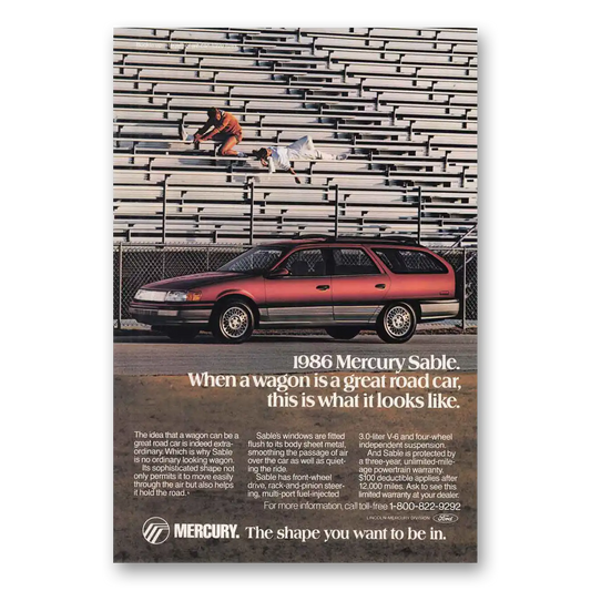 1986 Mercury Sable When a Wagon Is a Great Road Car Vintage Magazine Print Ad