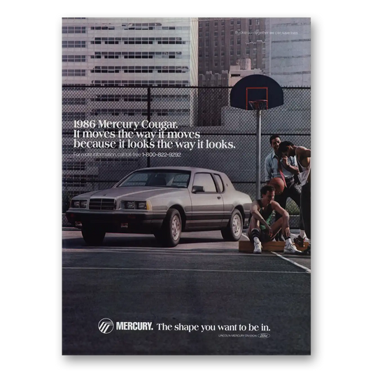 1986 Mercury Cougar Moves the Way It Moves Vintage Magazine Print Ad