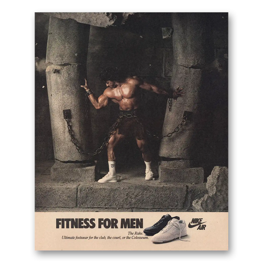 1986 Nike Shoes Air Shoes Fitness for Men Vintage Magazine Print Ad