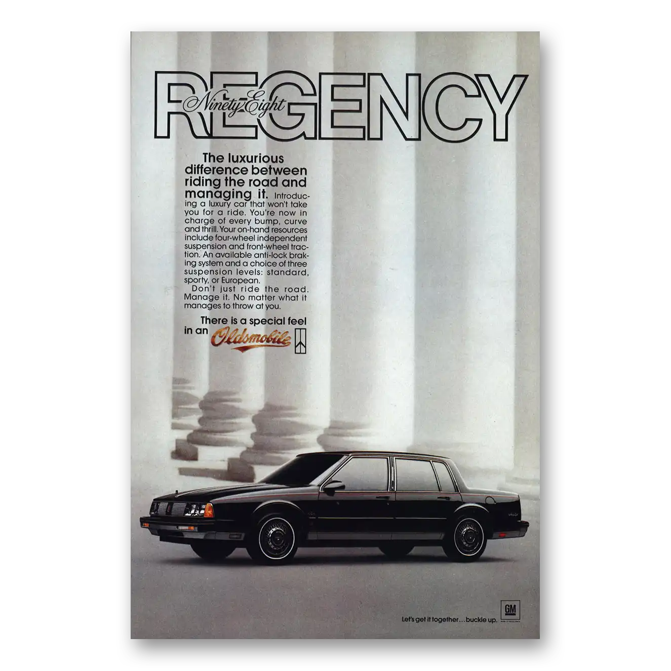 1985 Oldsmobile Regency Ninety Eight Luxurious Differ Vintage Magazine Print Ad