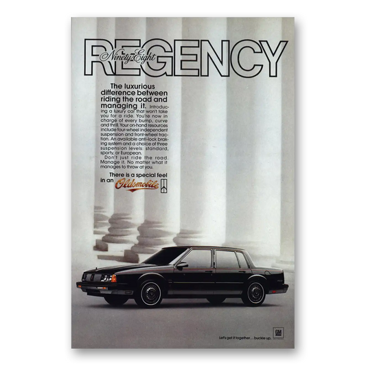 1985 Oldsmobile Regency Ninety Eight Luxurious Differ Vintage Magazine Print Ad