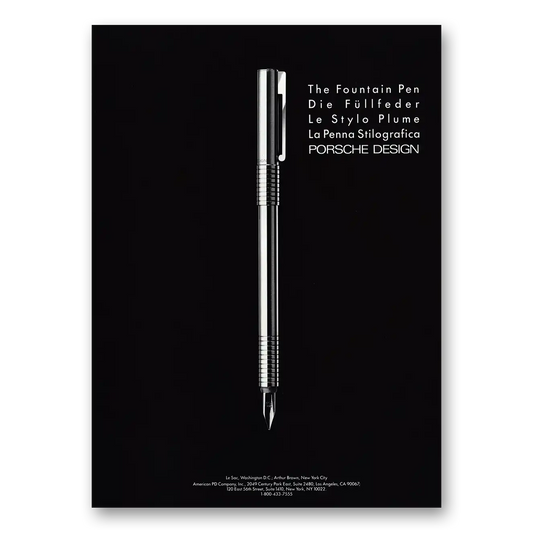 1986 Porsche Design Fountain Pen Vintage Magazine Print Ad