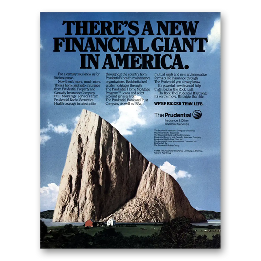 1986 Prudential Insurance New Financial Giant In America Vintage Magazine Print Ad