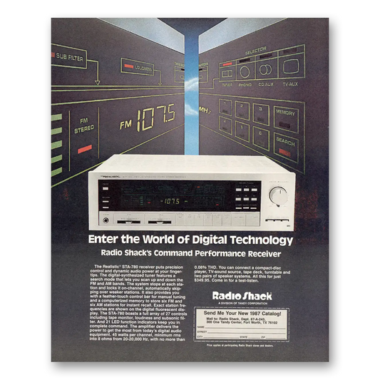 1986 Realistic Stereo Receivers Receiver World of Digital Technology Vintage Magazine Print Ad