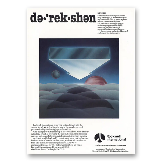 1986 Rockwell Direction Vintage Magazine Print Ad