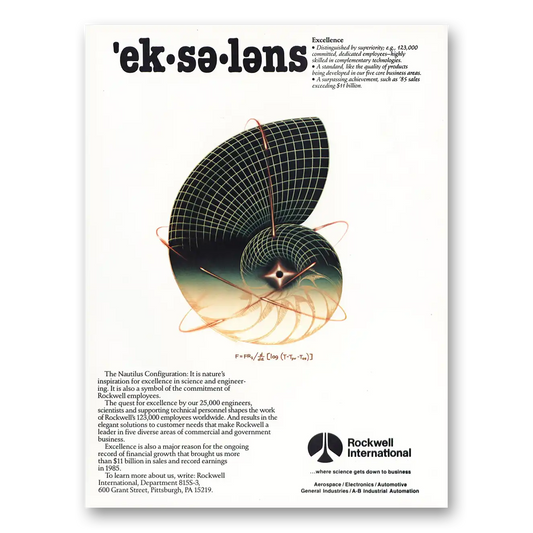 1986 Rockwell Excellence Vintage Magazine Print Ad
