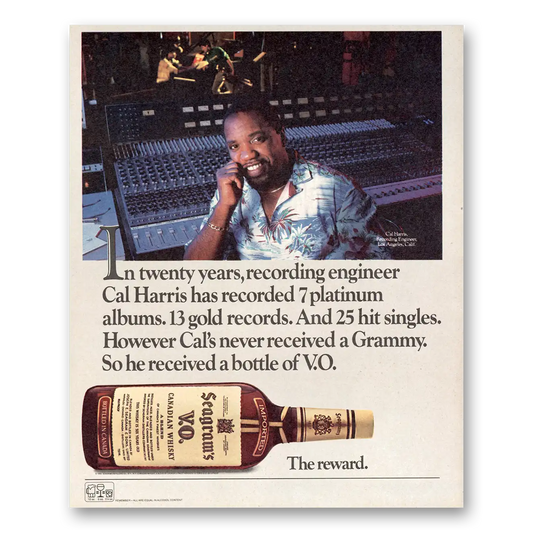 1986 Seagrams VO Whisky Cal Harris Has Recorded 7 Platinum Albums Vintage Magazine Print Ad