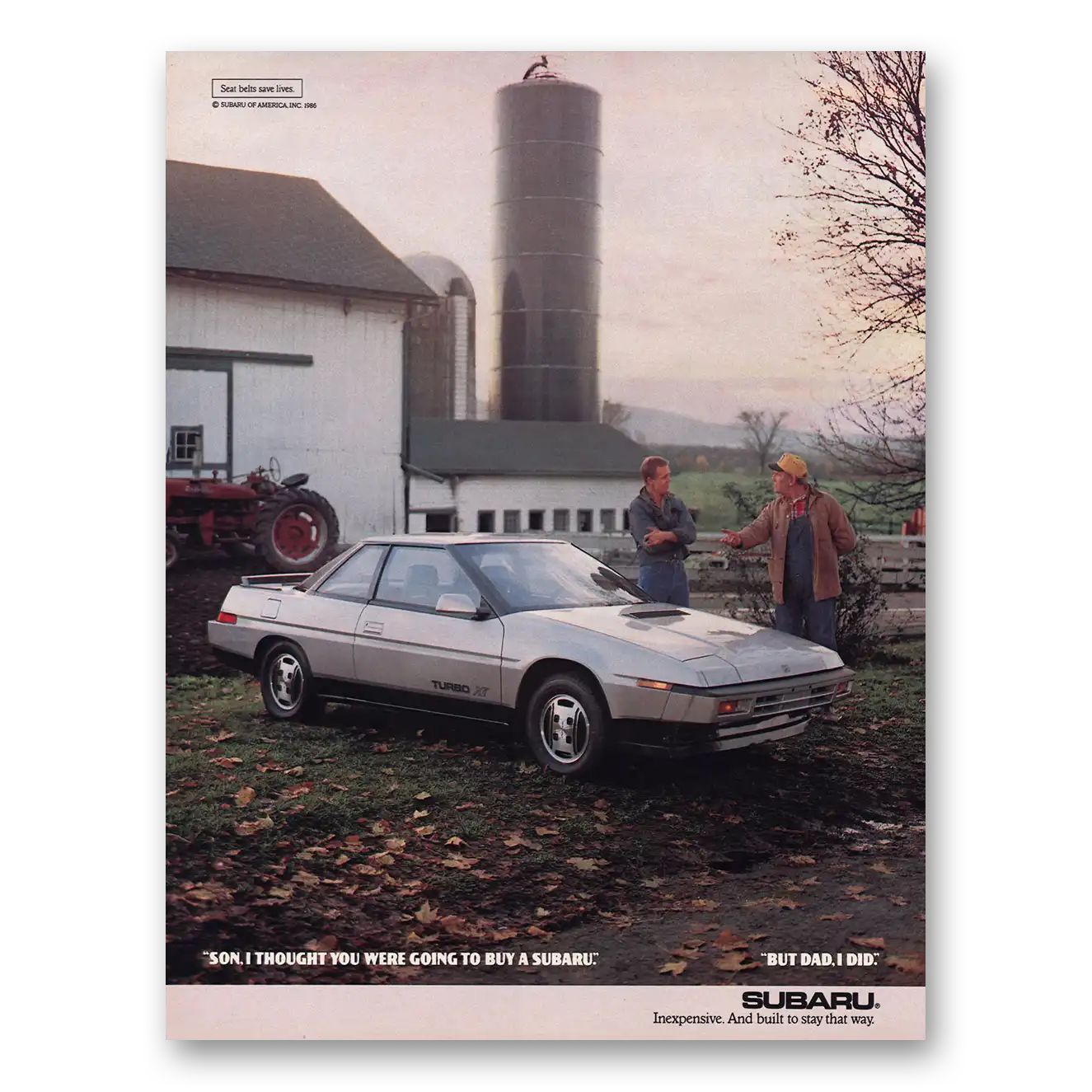 1986 Subaru XT Coupe Son I Thought You Were Going to Buy Vintage Magazine Print Ad