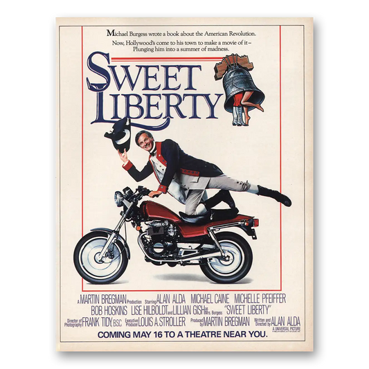 1986 Sweet Liberty Movie Promo Alan Alda Vintage Magazine Print Ad