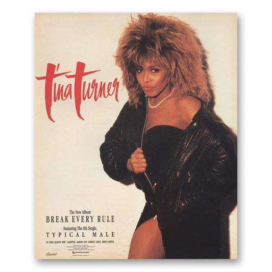 1986 Tina Turner Promo Break Every Rule Vintage Magazine Print Ad