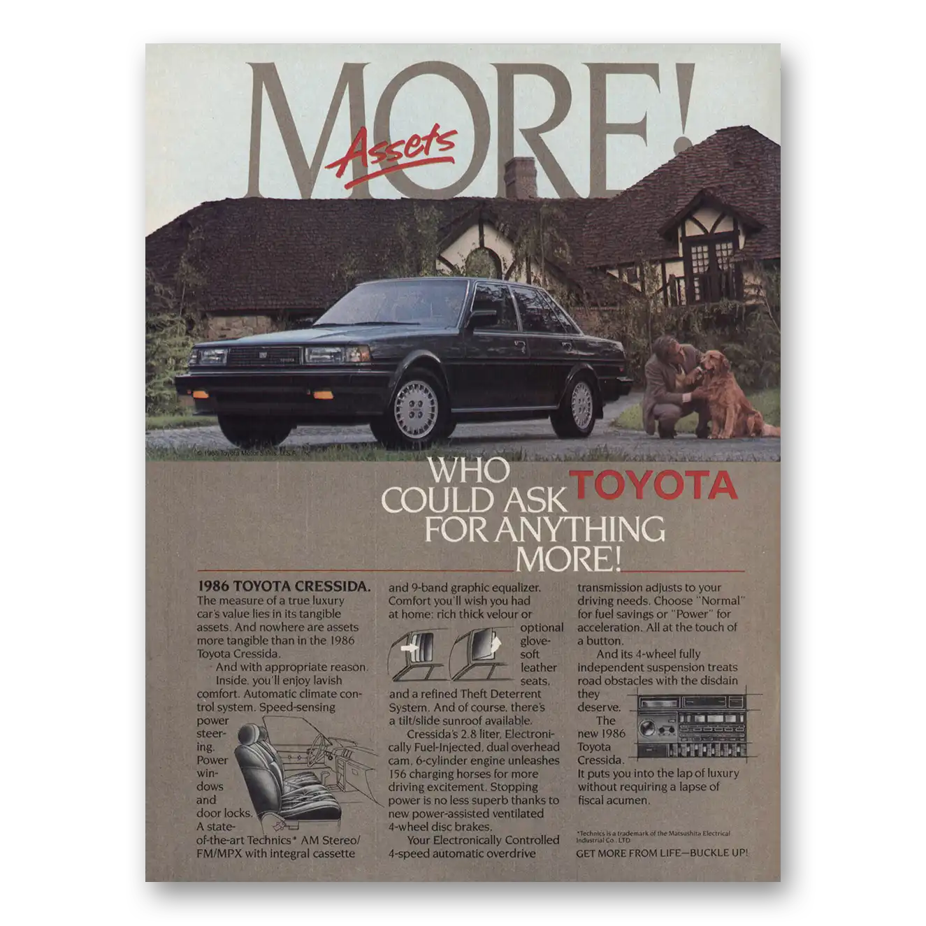 1986 Toyota Cressida Who Could Ask for Anything More Vintage Magazine Print Ad