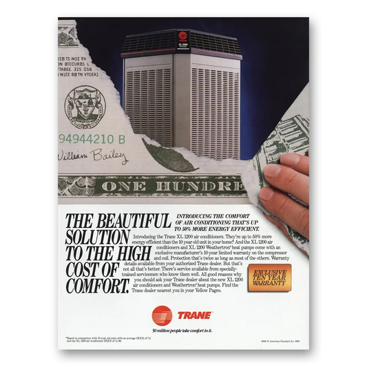 1986 Trane Air Condioning Beautiful Solution To the High Cost of Comfort Vintage Magazine Print Ad