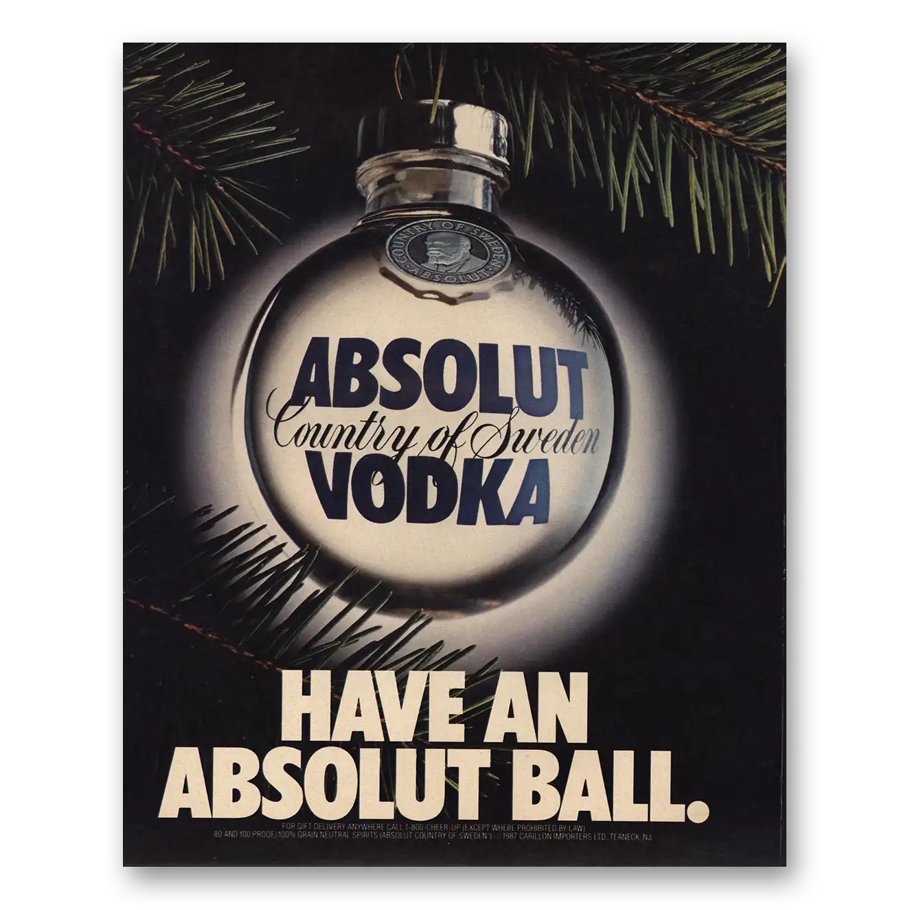 1987 Absolut Vodka Have An Absolut Ball Vintage Magazine Print Ad