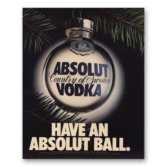 1987 Absolut Vodka Have An Absolut Ball Vintage Magazine Print Ad