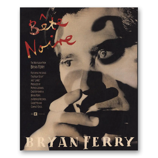 1987 Bryan Ferry Promo Bete Noire Vintage Magazine Print Ad