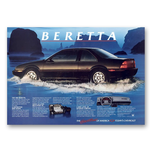 1987 Chevrolet Beretta New Species Vintage Magazine Print Ad