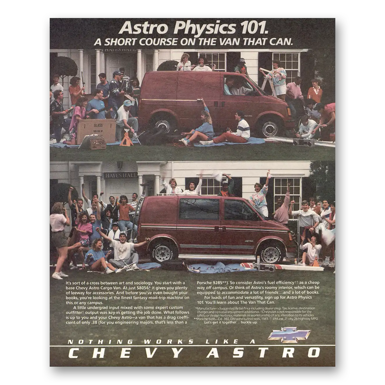 1986 Chevrolet Astro Van Physics 101 Vintage Magazine Print Ad