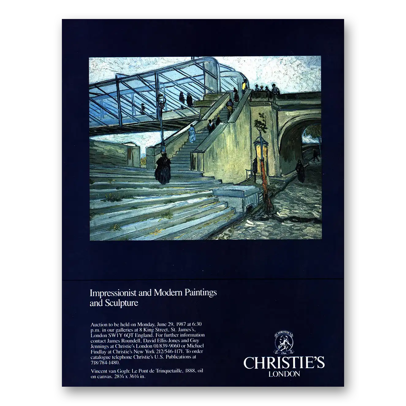 1987 Christies London Impressionist and Modern Paintings Vintage Magazine Print Ad