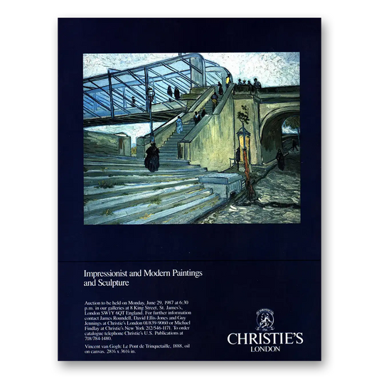 1987 Christies London Impressionist and Modern Paintings Vintage Magazine Print Ad