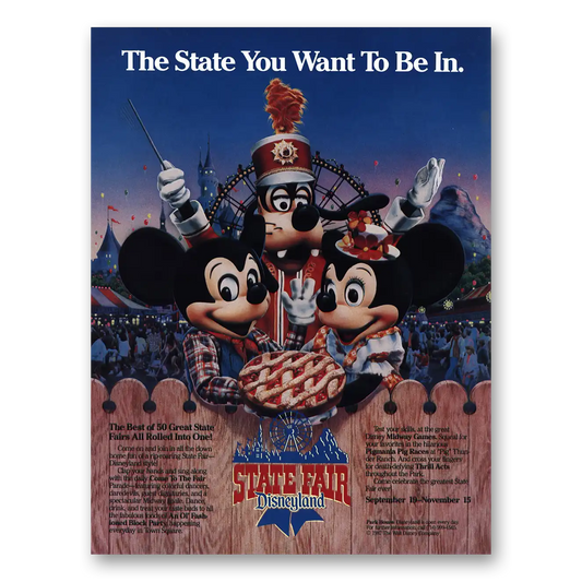 1987 Disneyland State Fair Vintage Magazine Print Ad