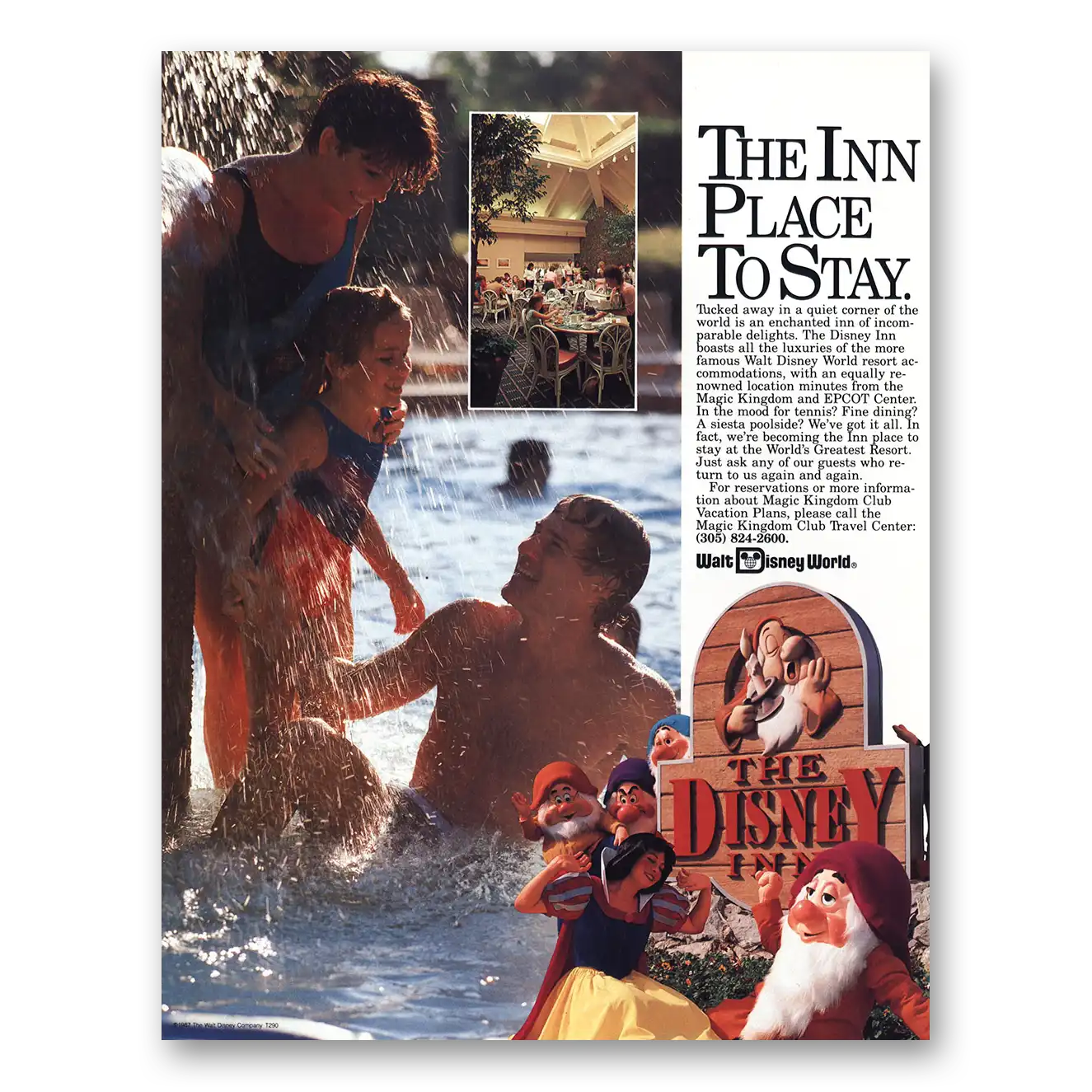 1987 Disney Inn The Inn Place to Stay Vintage Magazine Print Ad