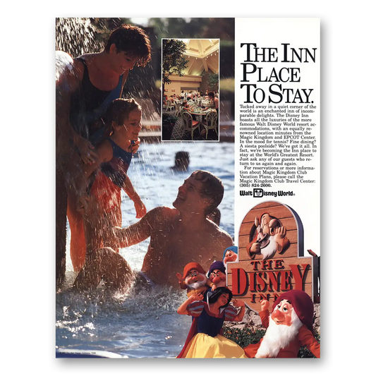 1987 Disney Inn The Inn Place to Stay Vintage Magazine Print Ad