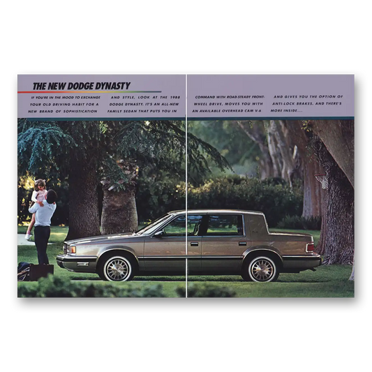 1987 Dodge Dynasty Dawn of New Dynasty Vintage Magazine Print Ad