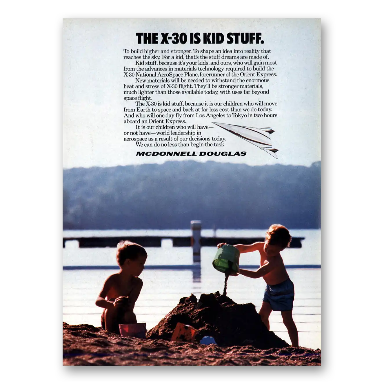 1987 McDonnell Douglas X30 X30 Is Kid Stuff Vintage Magazine Print Ad