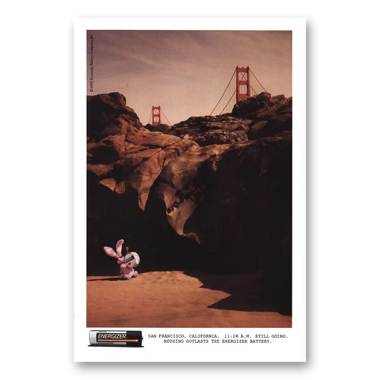 1992 Energizer Batteries San Francisco Vintage Magazine Print Ad