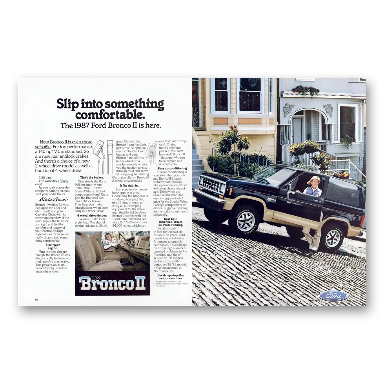 1987 Ford Bronco Slip Into Something Comfortable Vintage Magazine Print Ad