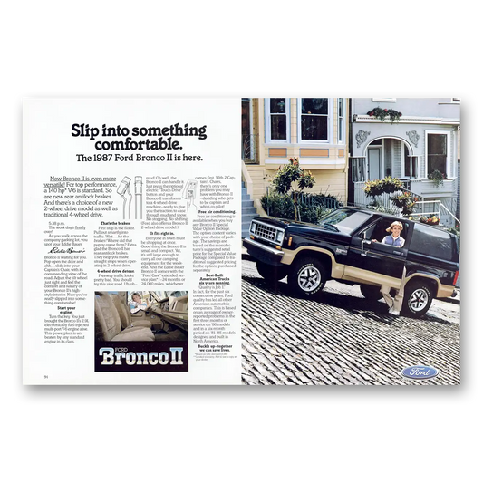 1987 Ford Bronco Slip Into Something Comfortable Vintage Magazine Print Ad