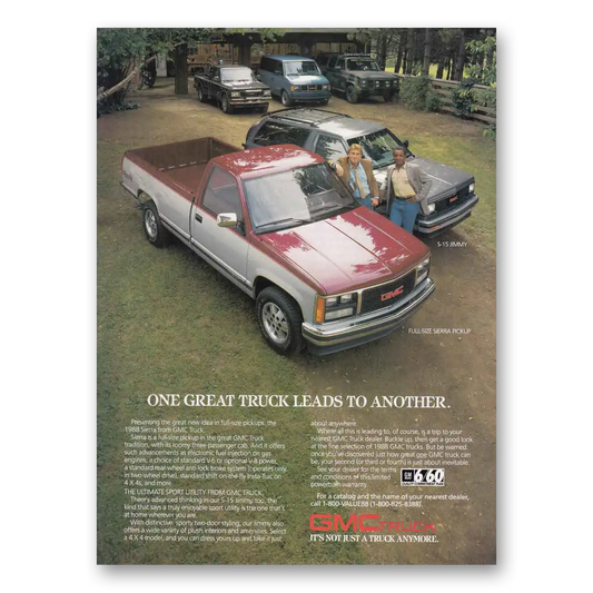 1987 GMC Jimmy One Great Truck Leads to Another Vintage Magazine Print Ad